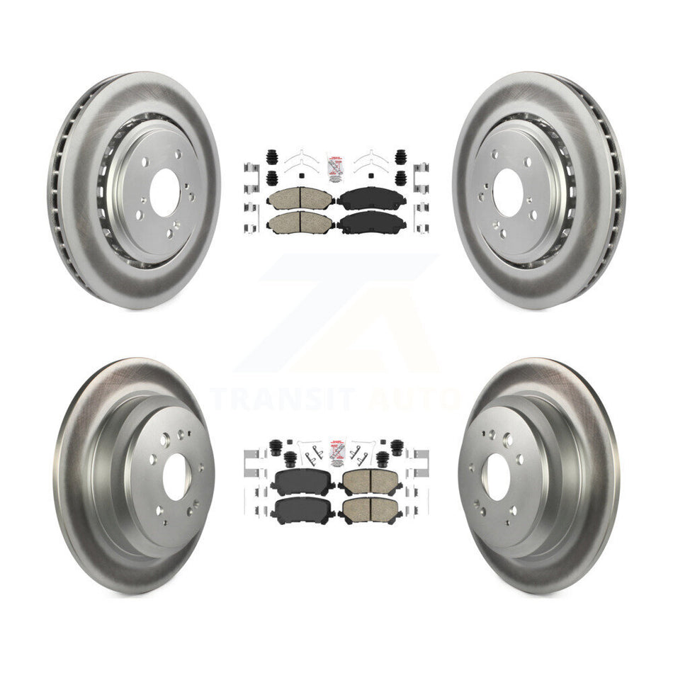 Front Rear Ceramic Pads And Coated Disc Brake Rotors Kit For 2014-2016 Acura MDX KGA-102253