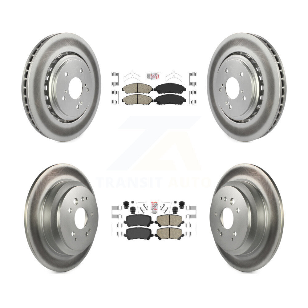Front Rear Ceramic Pads And Coated Disc Brake Rotors Kit For 2014-2016 Acura MDX KGA-102254
