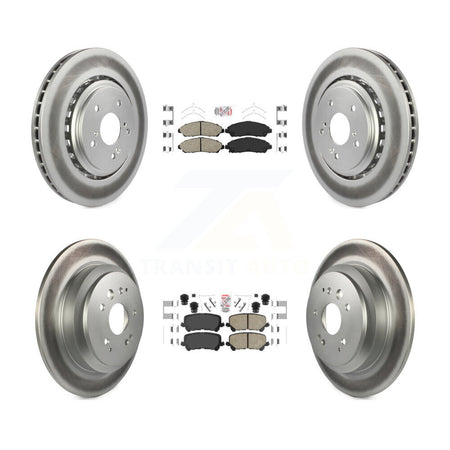 Front Rear Ceramic Pads And Coated Disc Brake Rotors Kit For 2014-2016 Acura MDX KGA-102254