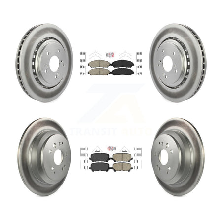 Front Rear Ceramic Pads And Coated Disc Brake Rotors Kit For 2014-2016 Acura MDX KGA-102256