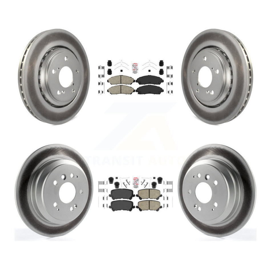 Front Rear Ceramic Pads And Coated Disc Brake Rotors Kit For Honda Pilot Ridgeline KGA-102257