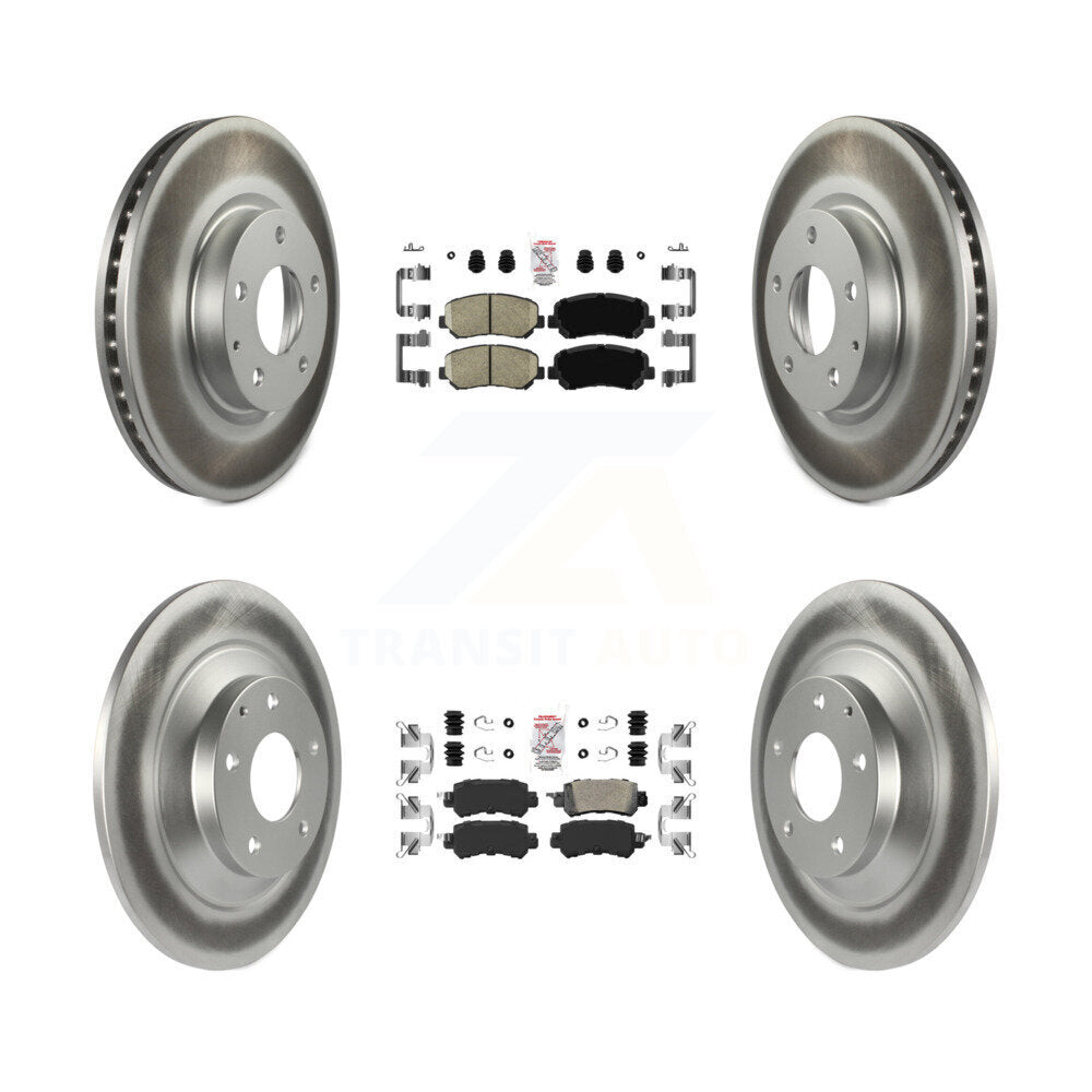 Front Rear Ceramic Pads And Coated Disc Brake Rotors Kit For 2013-2015 Mazda CX-5 KGA-102265