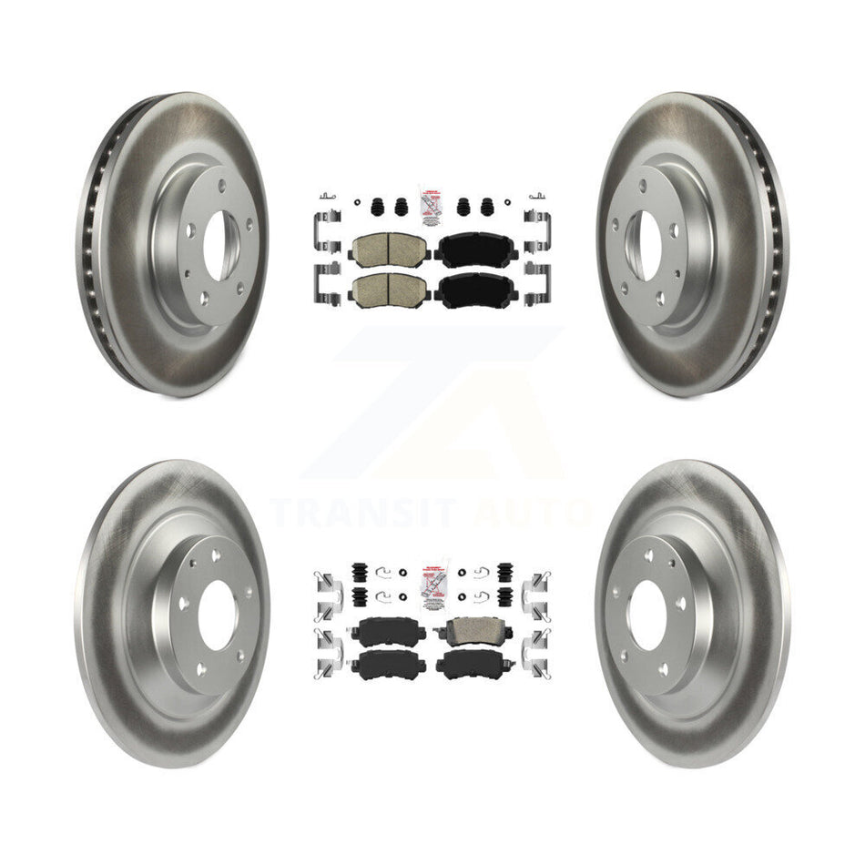 Front Rear Ceramic Pads And Coated Disc Brake Rotors Kit For 2013-2015 Mazda CX-5 KGA-102265
