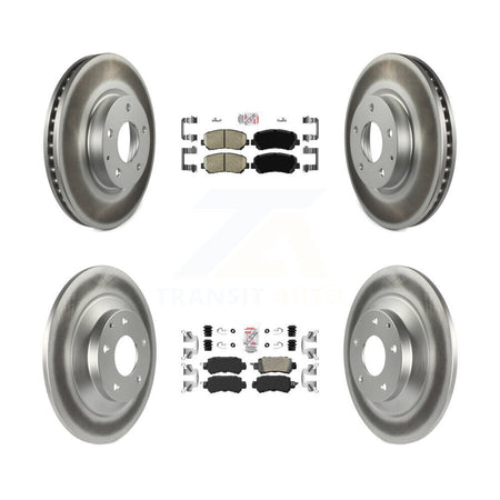 Front Rear Ceramic Pads And Coated Disc Brake Rotors Kit For 2013-2015 Mazda CX-5 KGA-102266