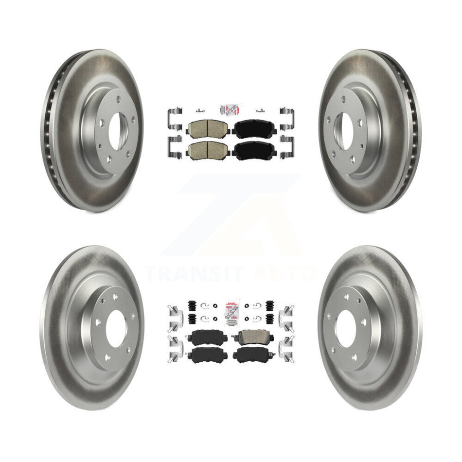 Front Rear Ceramic Pads And Coated Disc Brake Rotors Kit For 2013-2015 Mazda CX-5 KGA-102266