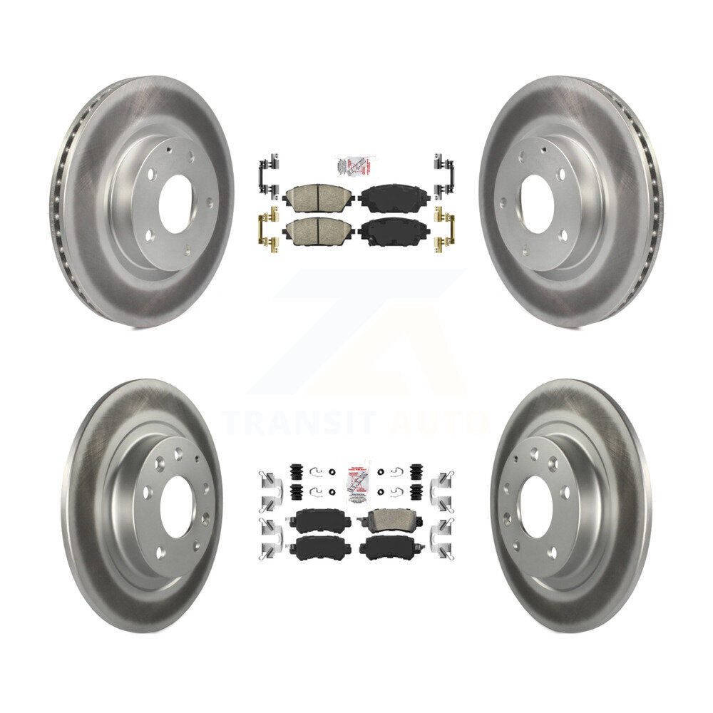 Front Rear Ceramic Pads And Coated Disc Brake Rotors Kit For 2016-2018 Mazda CX-3 AWD KGA-102271