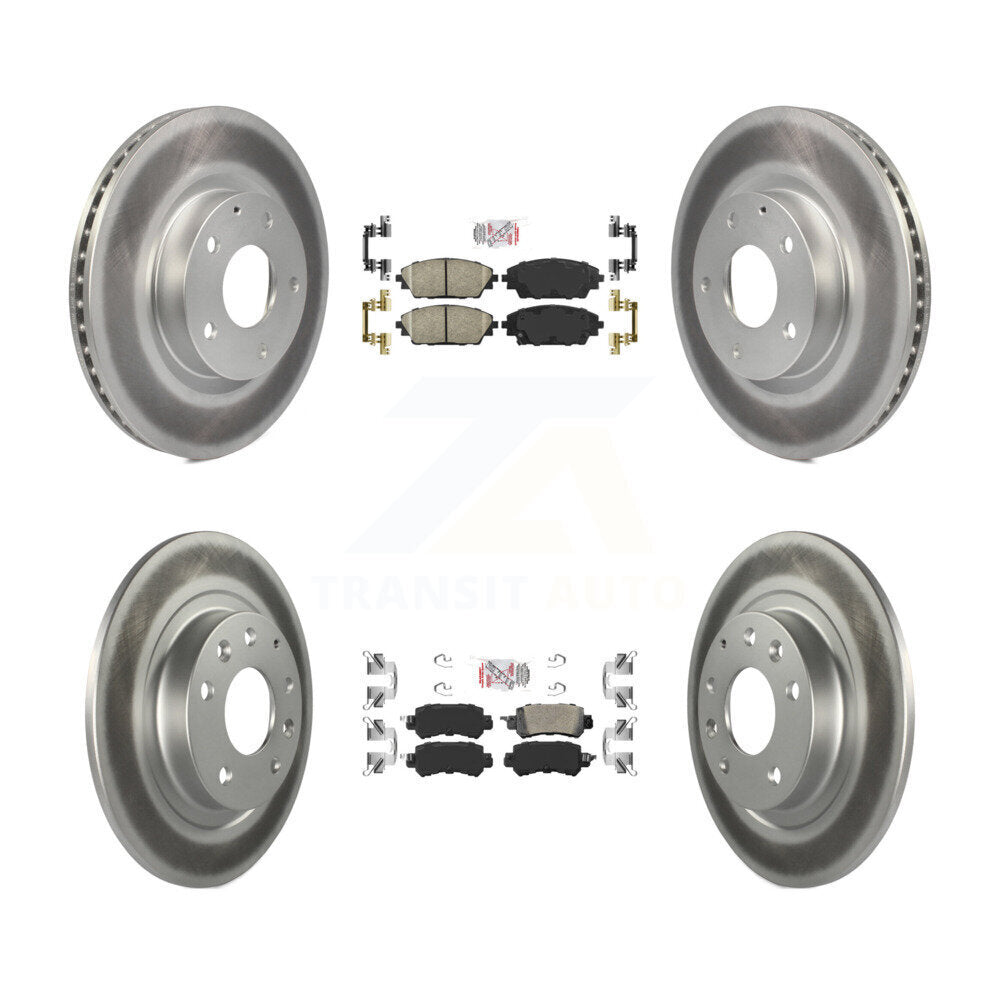 Front Rear Ceramic Pads And Coated Disc Brake Rotors Kit For 2016-2018 Mazda CX-3 AWD KGA-102273