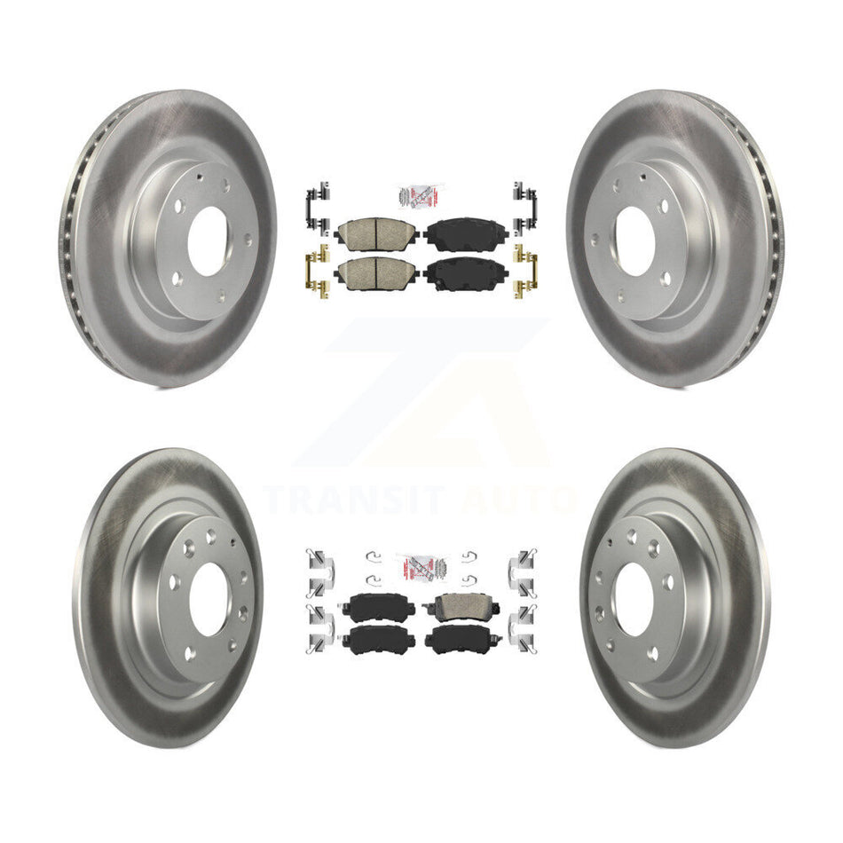 Front Rear Ceramic Pads And Coated Disc Brake Rotors Kit For 2016-2018 Mazda CX-3 AWD KGA-102273