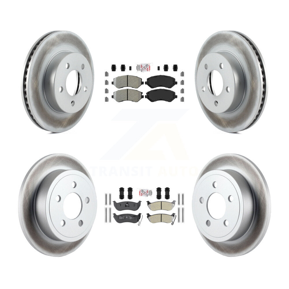 Front Rear Semi-Metallic Pads And Coated Disc Brake Rotors Kit For 2003-2007 Jeep Liberty KGA-102276