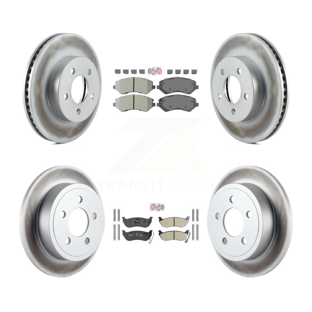 Front Rear Semi-Metallic Pads And Coated Disc Brake Rotors Kit For 2003-2007 Jeep Liberty KGA-102277