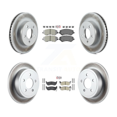 Front Rear Semi-Metallic Pads And Coated Disc Brake Rotors Kit For 2003-2007 Jeep Liberty KGA-102277