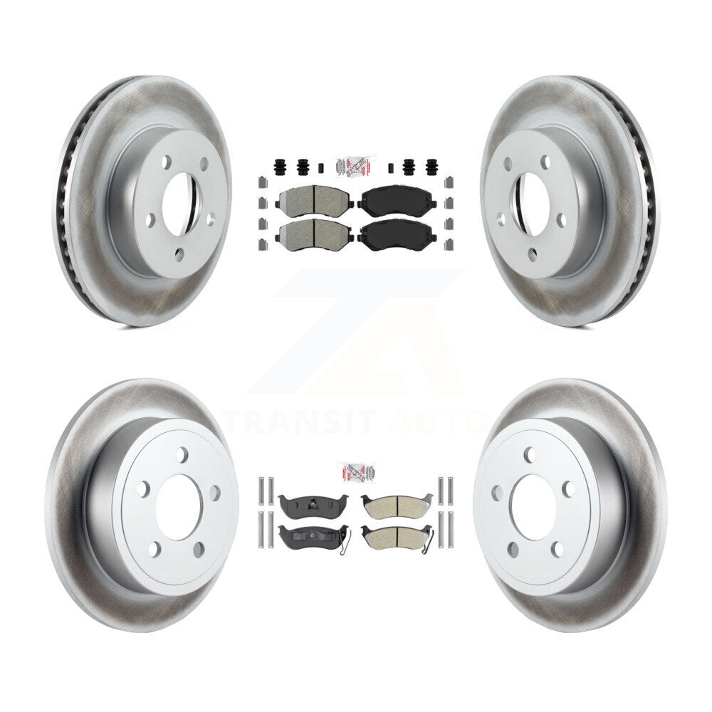 Front Rear Semi-Metallic Pads And Coated Disc Brake Rotors Kit For 2003-2007 Jeep Liberty KGA-102278