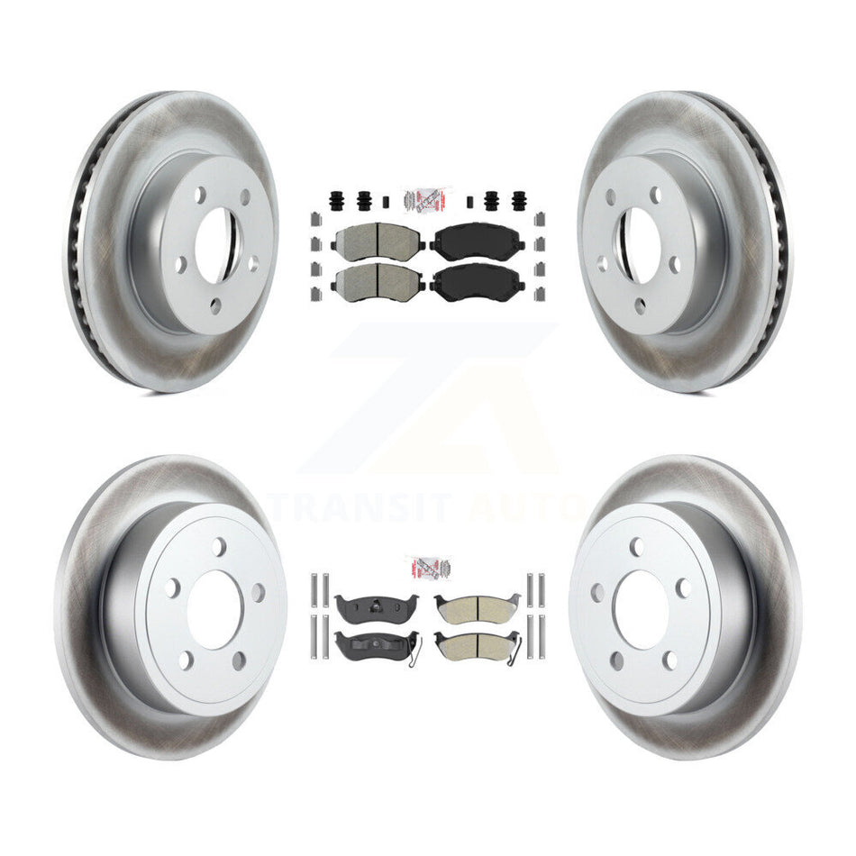 Front Rear Semi-Metallic Pads And Coated Disc Brake Rotors Kit For 2003-2007 Jeep Liberty KGA-102278