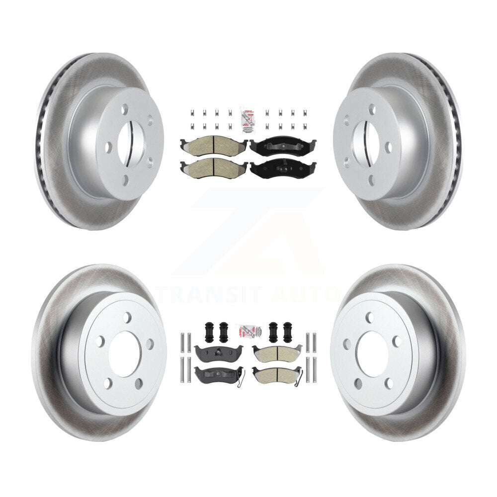 Front Rear Semi-Metallic Pad Coated Brake Rotor Kit For Jeep Wrangler TJ Disc rear brakes KGA-102279