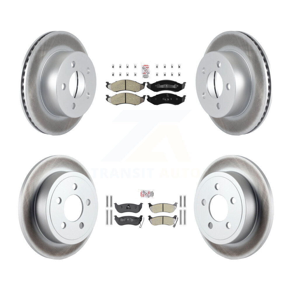 Front Rear Semi-Metallic Pad Coated Brake Rotor Kit For Jeep Wrangler TJ Disc rear brakes KGA-102280