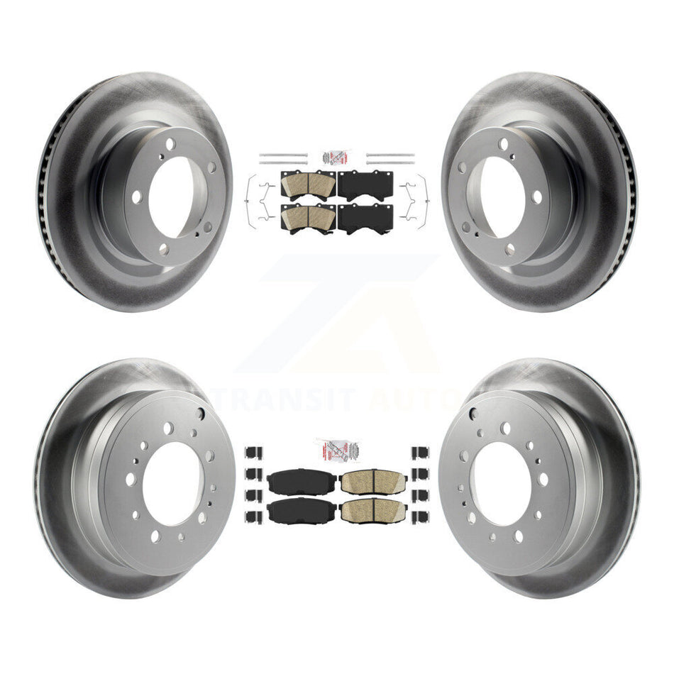Front Rear Ceramic Pad Coated Brake Rotors Kit For Toyota Tundra Sequoia Lexus LX570 Land KGA-102283