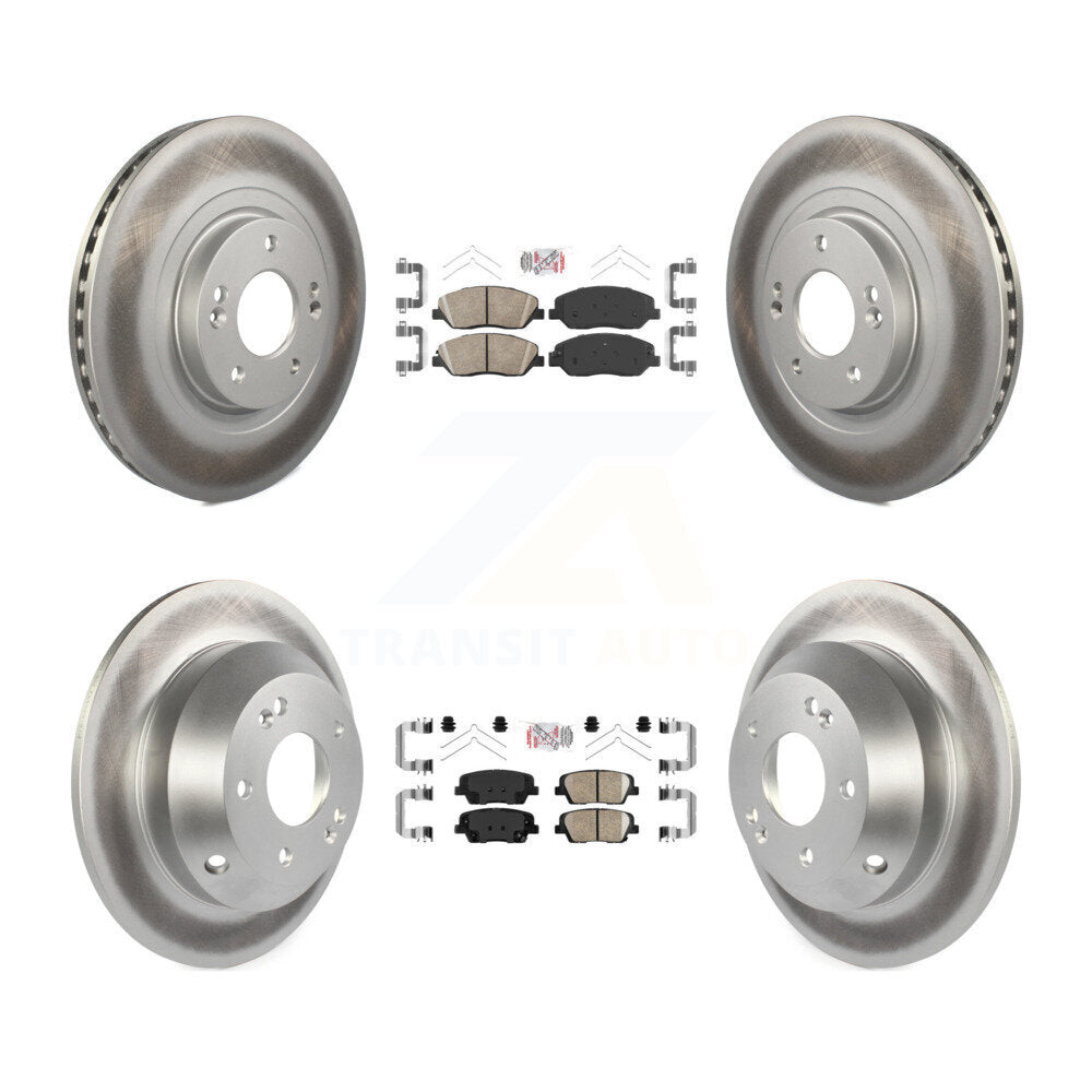 Front Rear Ceramic Pads And Coated Disc Brake Rotors Kit For Hyundai Santa Fe XL KGA-102288