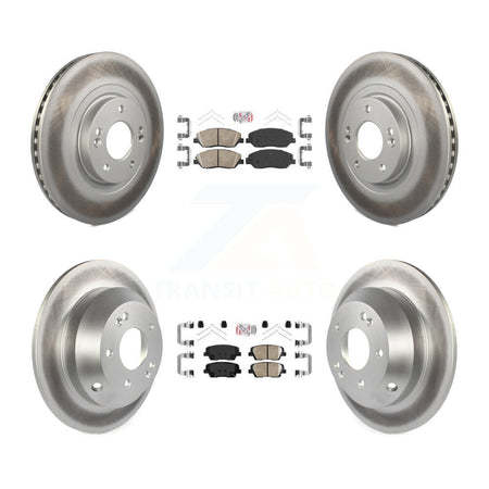 Front Rear Ceramic Pads And Coated Disc Brake Rotors Kit For Hyundai Santa Fe XL KGA-102288
