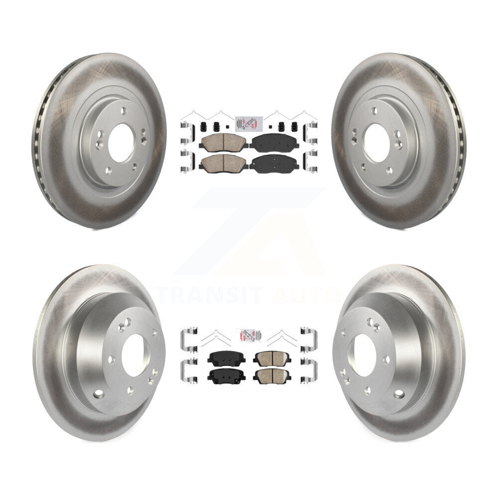 Front Rear Ceramic Pads And Coated Disc Brake Rotors Kit For Hyundai Santa Fe XL KGA-102289