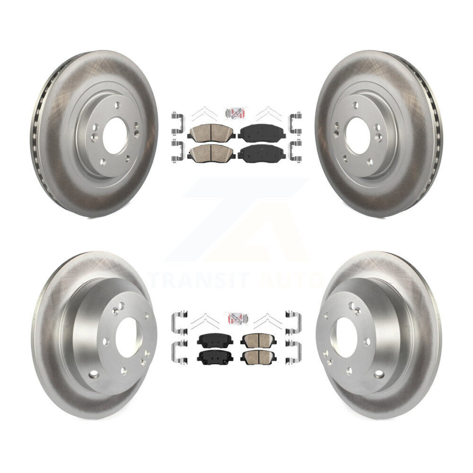 Front Rear Ceramic Pads And Coated Disc Brake Rotors Kit For Hyundai Santa Fe XL KGA-102290