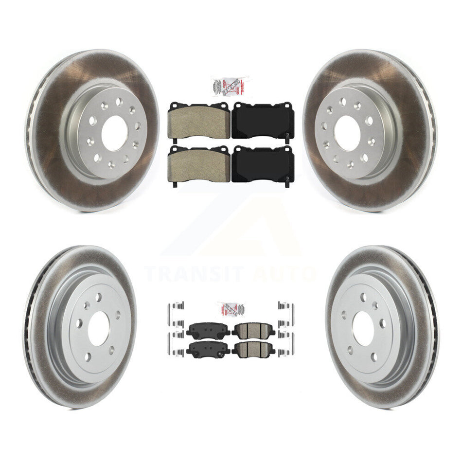 Front Semi-Metallic Rear Ceramic Pads And Coated Disc Brake Rotors Kit For Cadillac CTS KGA-102306