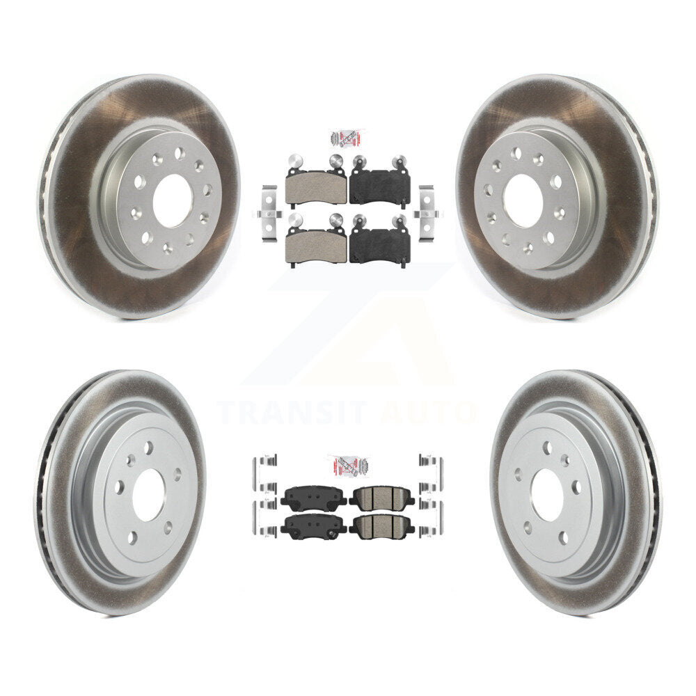 Front Semi-Metallic Rear Ceramic Pads And Coated Disc Brake Rotors Kit For Cadillac CTS KGA-102307