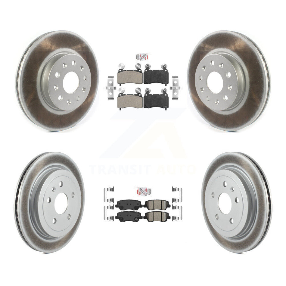 Front Semi-Metallic Rear Ceramic Pads And Coated Disc Brake Rotors Kit For Cadillac CTS KGA-102307