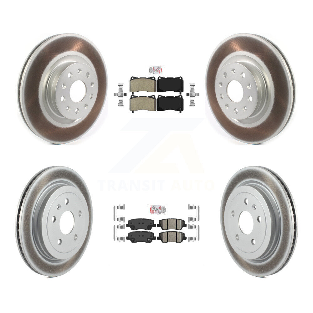 Front Semi-Metallic Rear Ceramic Pads And Coated Disc Brake Rotors Kit For Cadillac CTS KGA-102308