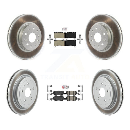 Front Semi-Metallic Rear Ceramic Pads And Coated Disc Brake Rotors Kit For Cadillac CTS KGA-102309