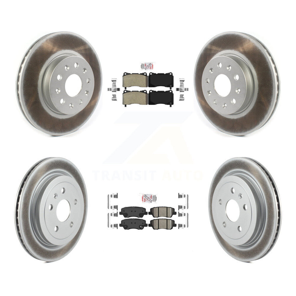 Front Semi-Metallic Rear Ceramic Pads And Coated Disc Brake Rotors Kit For Cadillac CTS KGA-102309