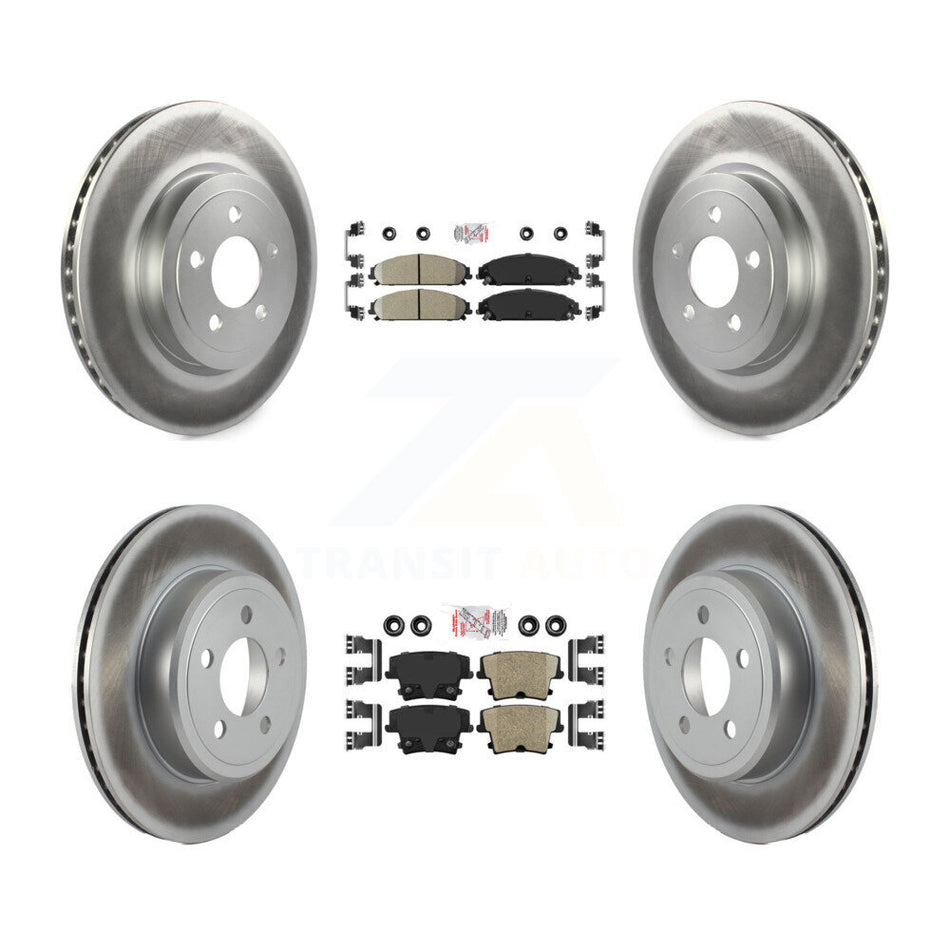 Front Rear Ceramic Pad & Coated Brake Rotor Kit For Dodge Charger Chrysler 300 Challenger KGA-102319