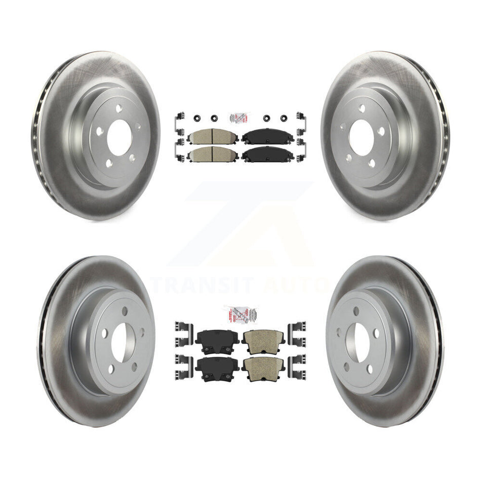 Front Rear Ceramic Pad & Coated Brake Rotor Kit For Dodge Charger Chrysler 300 Challenger KGA-102322