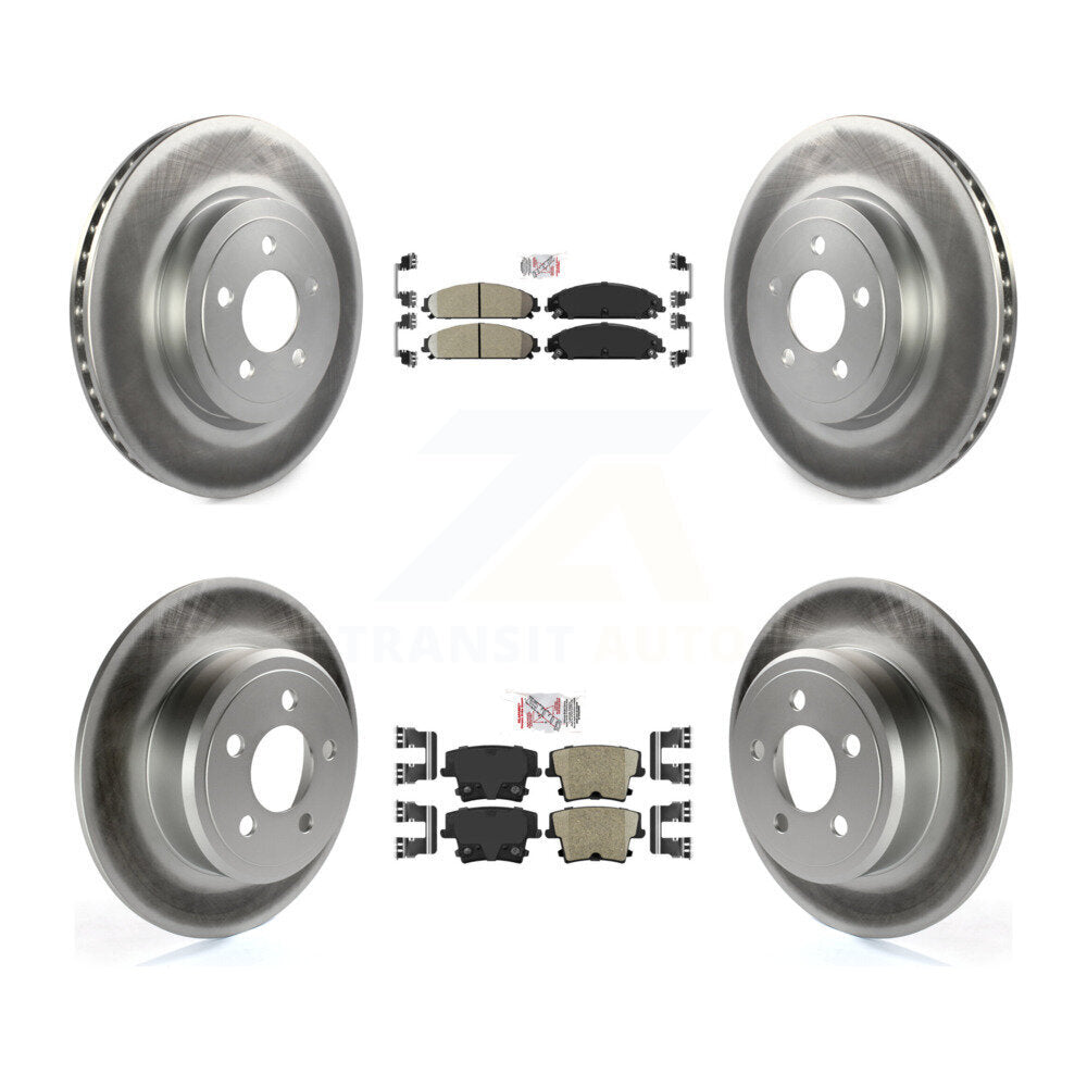 Front Rear Ceramic Pad Coat Disc Brake Rotor Kit For 2005-2006 Chrysler 300 AWD with 3.5L KGA-102370
