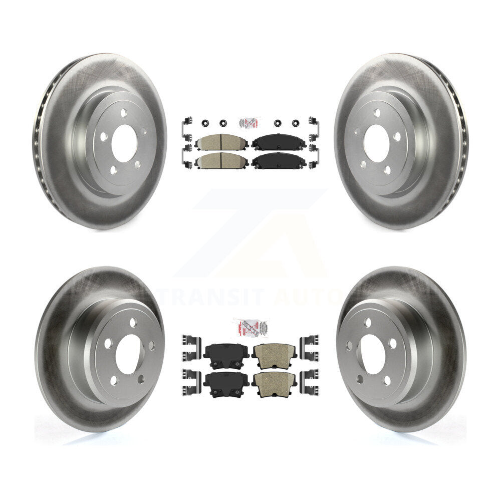 Front Rear Ceramic Pad Coat Disc Brake Rotor Kit For 2005-2006 Chrysler 300 AWD with 3.5L KGA-102371