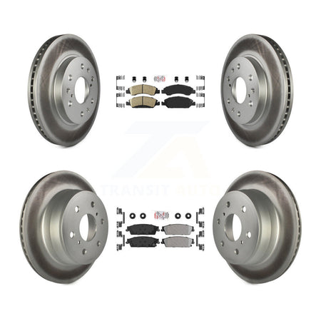 Front Ceramic Rear Semi-Metallic Pad Coated Brake Rotor Kit For Chevrolet GMC Sierra 1500 KGA-102390