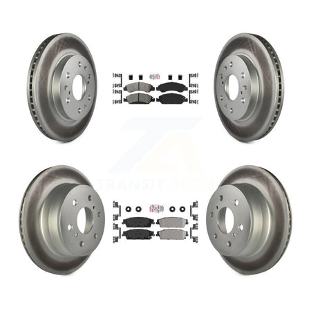 Front Rear Semi-Metallic Pad Coat Brake Rotor Kit For Chevrolet GMC Sierra 1500 Silverado KGA-102391