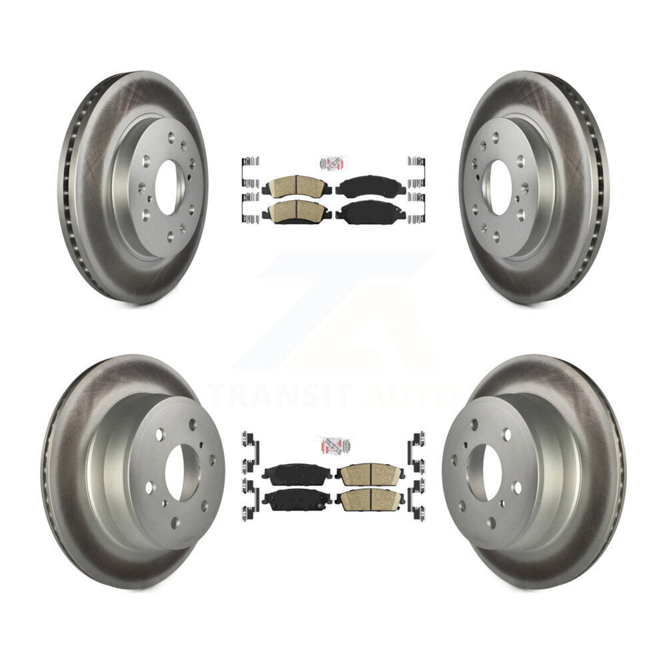 Front Rear Ceramic Pad Coat Brake Rotor Kit For Chevrolet GMC Sierra 1500 Silverado Tahoe KGA-102395