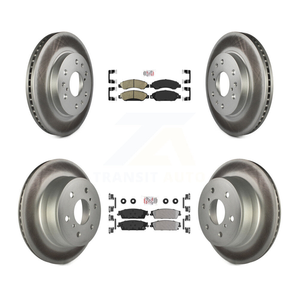 Front Ceramic Rear Semi-Metallic Pad Coat Brake Rotors Kit For Chevrolet Avalanche GMC XL KGA-102396