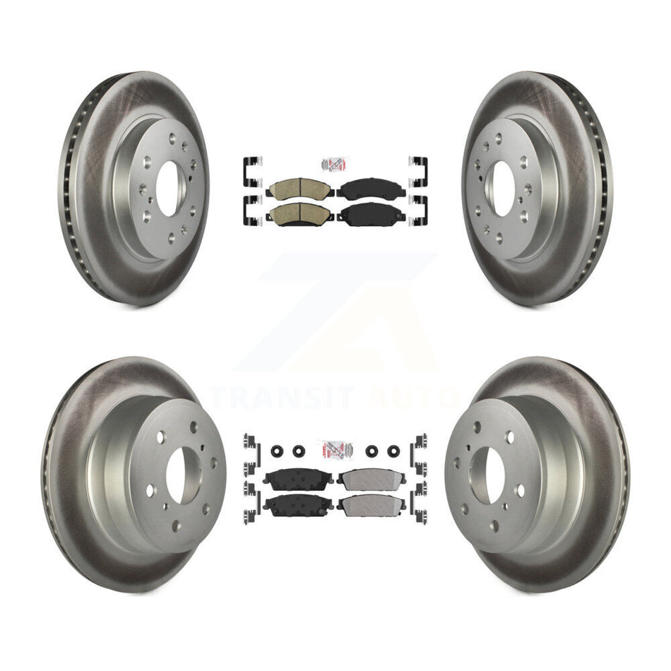Front Ceramic Rear Semi-Metallic Pad Coat Brake Rotors Kit For Chevrolet Avalanche GMC XL KGA-102396