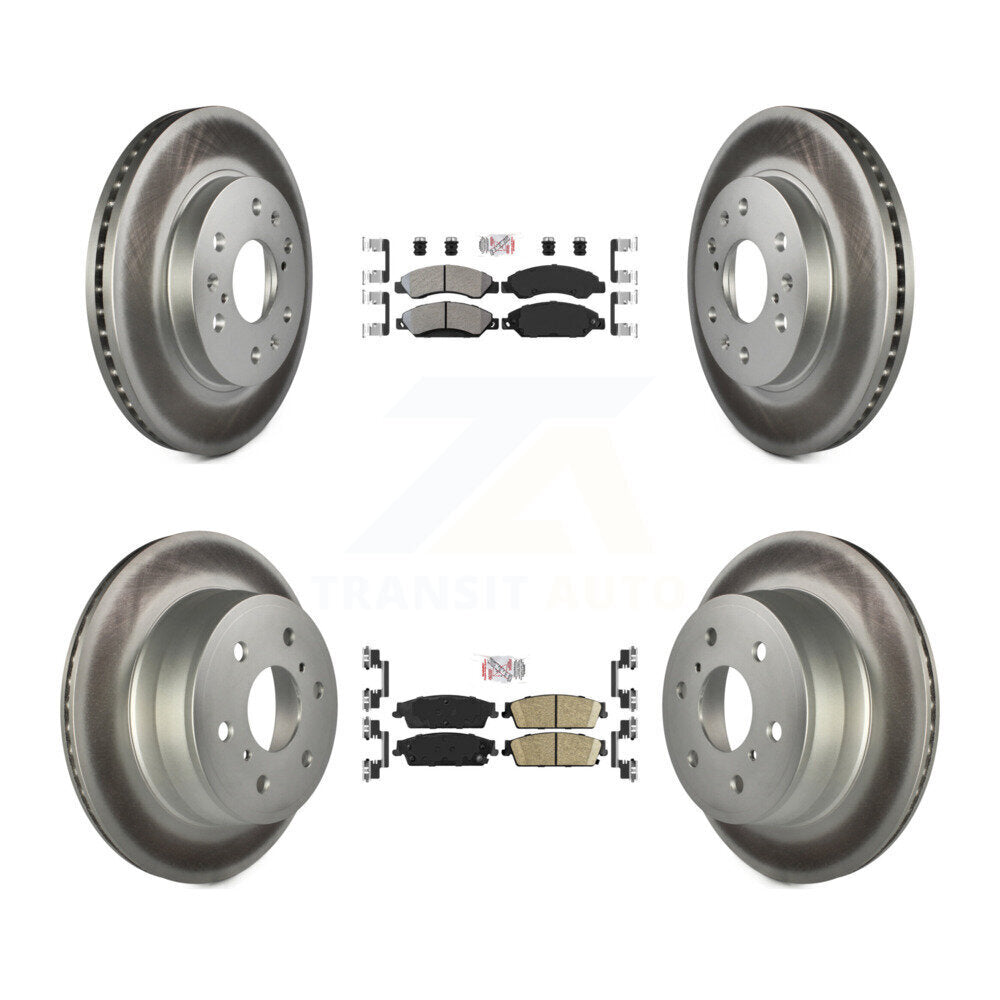 Front Semi-Metallic Rear Ceramic Pad Coat Brake Rotors Kit For Chevrolet Avalanche GMC XL KGA-102399