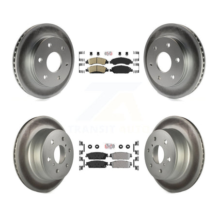 Front Ceramic Rear Semi-Metallic Pad And Coated Disc Brake Rotors Kit For GMC Sierra 1500 KGA-102400