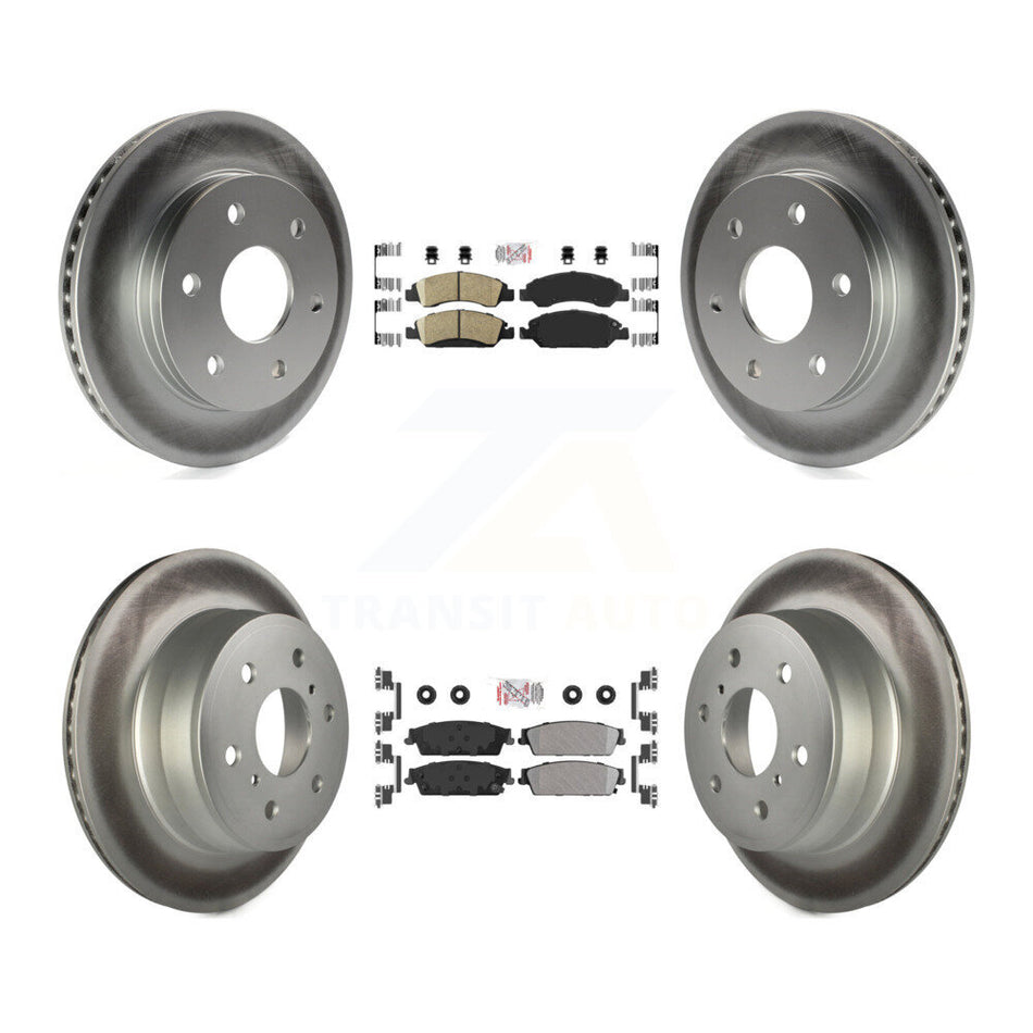 Front Ceramic Rear Semi-Metallic Pad And Coated Disc Brake Rotors Kit For GMC Sierra 1500 KGA-102400