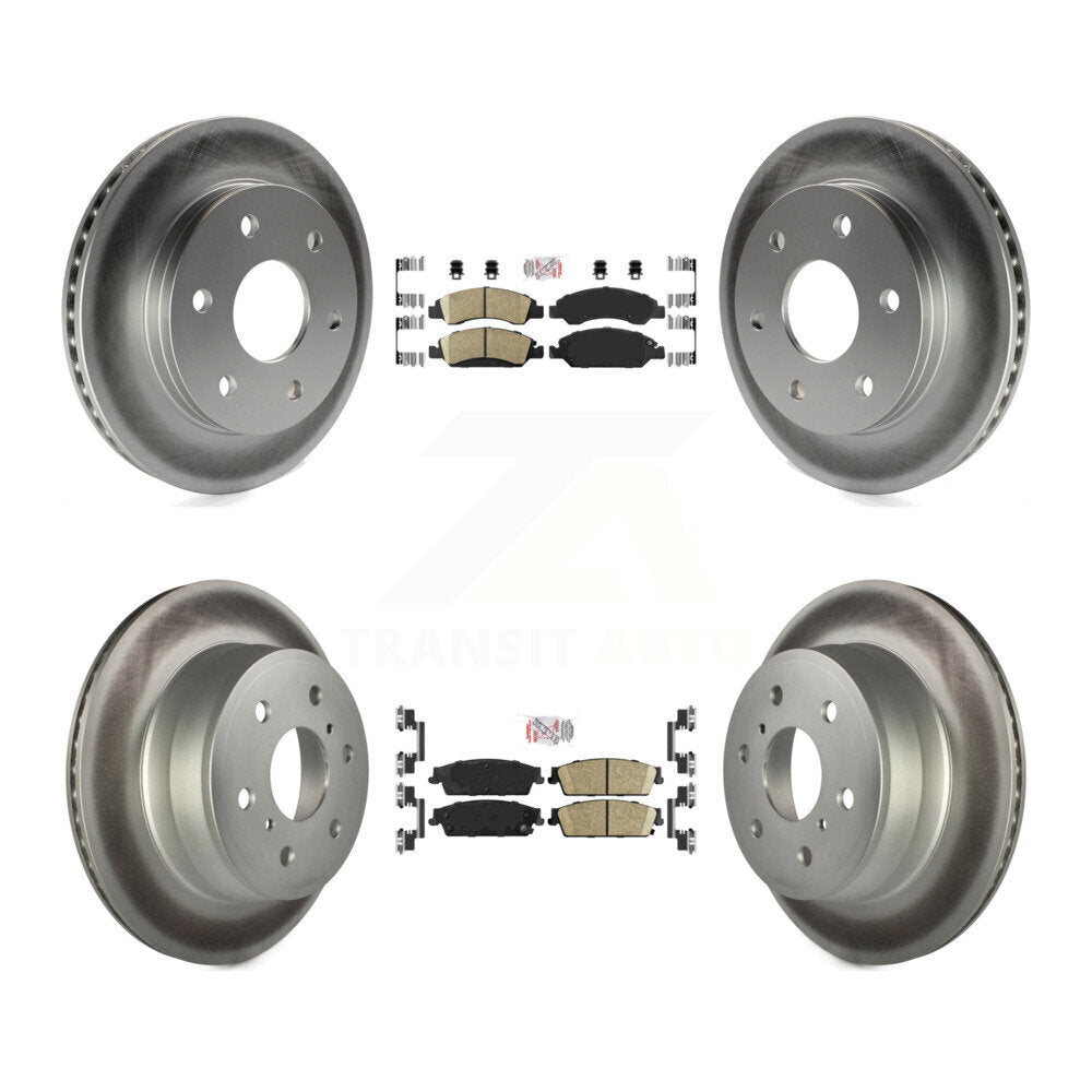 Front Rear Ceramic Pad & Coated Brake Rotor Kit For 2007 GMC Sierra 1500 Disc rear brakes KGA-102403