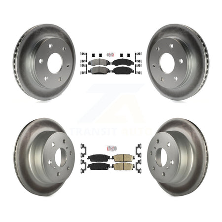 Front Semi-Metallic Rear Ceramic Pad And Coated Disc Brake Rotors Kit For GMC Sierra 1500 KGA-102404