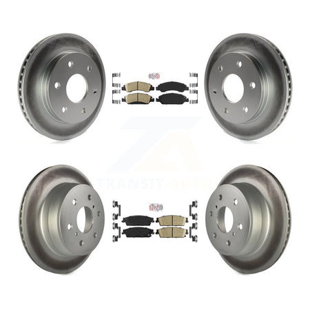 Front Rear Ceramic Pad & Coated Brake Rotor Kit For 2007 GMC Sierra 1500 Disc rear brakes KGA-102405