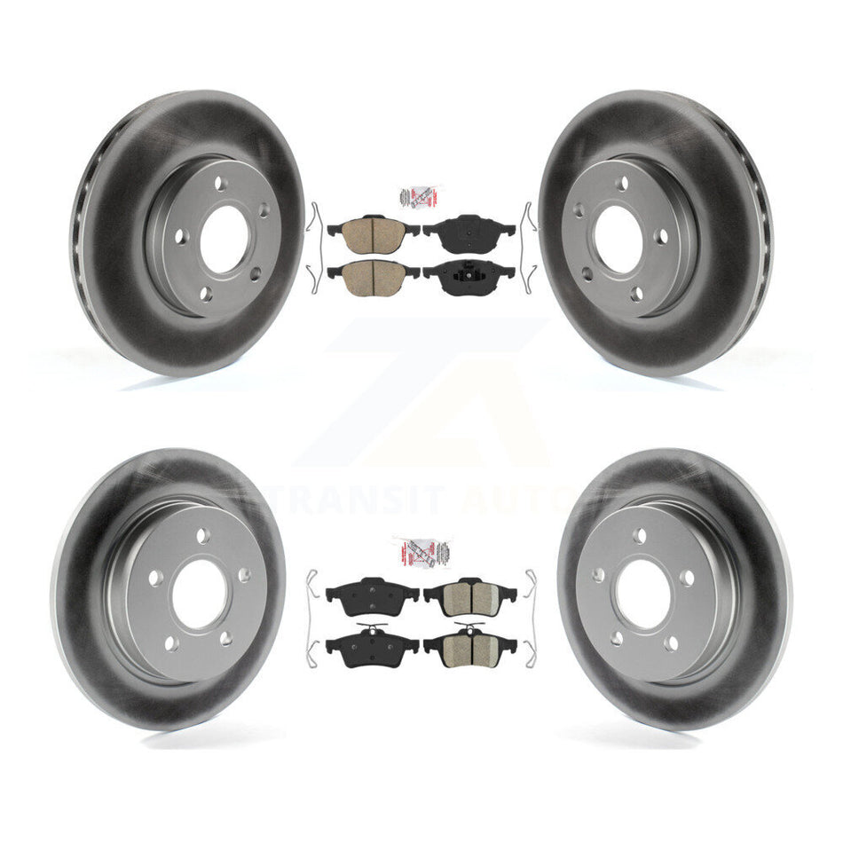 Front Rear Ceramic Pads And Coated Disc Brake Rotors Kit For Ford Focus KGA-102413