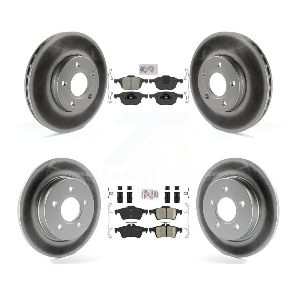Front Semi-Metallic Rear Ceramic Pads And Coated Disc Brake Rotors Kit For Ford Focus KGA-102414