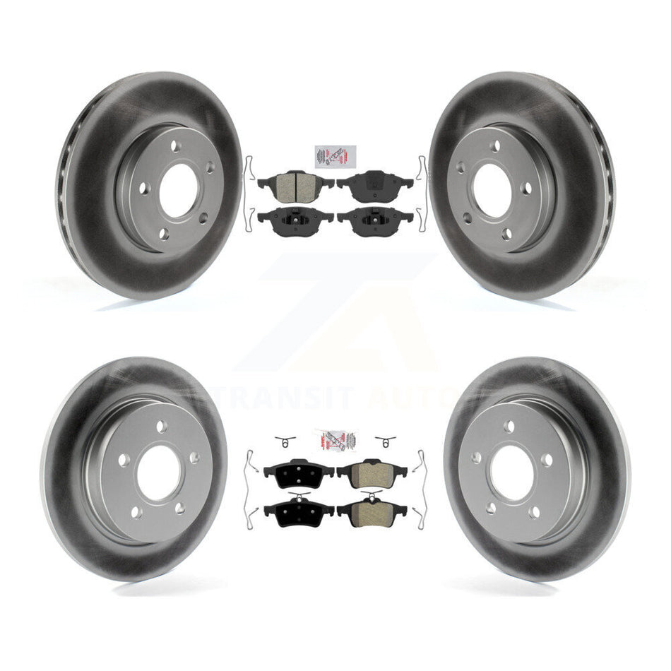 Front Rear Semi-Metallic Pads And Coated Disc Brake Rotors Kit For Ford Focus KGA-102416