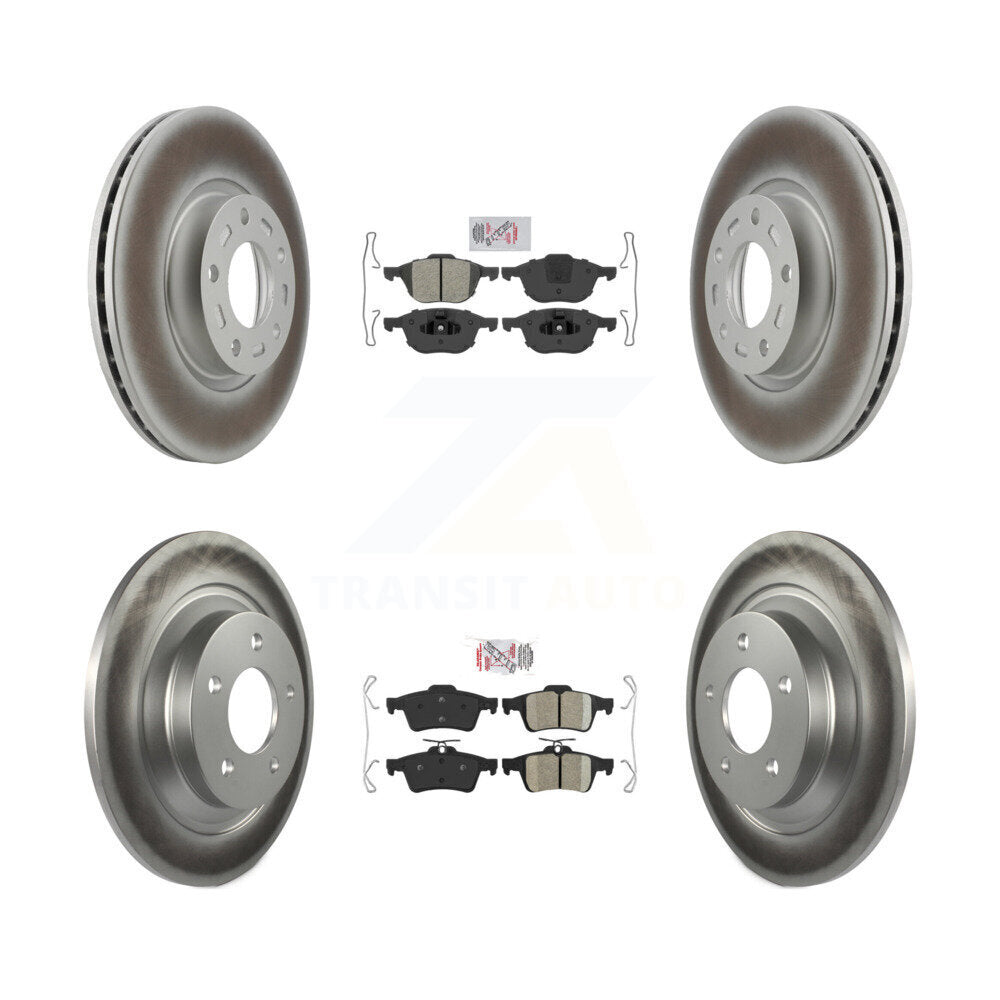 Front Semi-Metallic Rear Ceramic Pads And Coated Disc Brake Rotors Kit For Mazda 5 KGA-102418