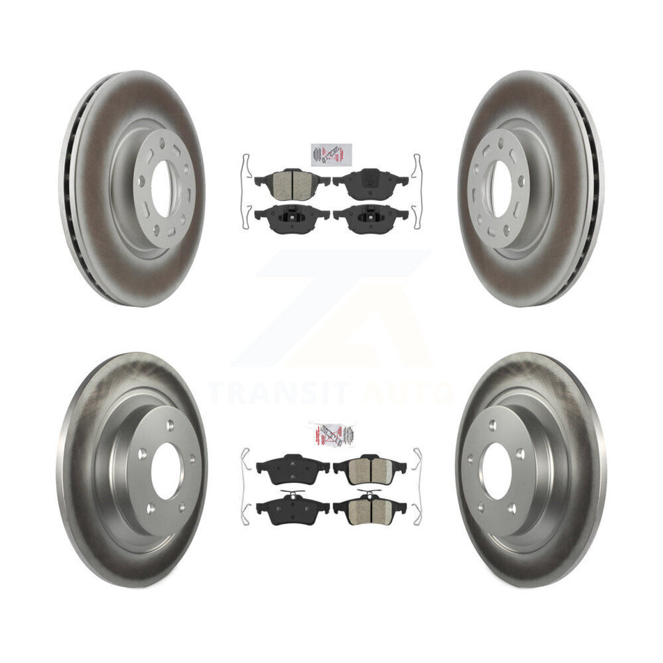Front Semi-Metallic Rear Ceramic Pads And Coated Disc Brake Rotors Kit For Mazda 5 KGA-102418